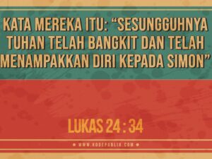 Renungan Harian Kristen Hari Ini 19 April 2022 - Lukas 24 : 34